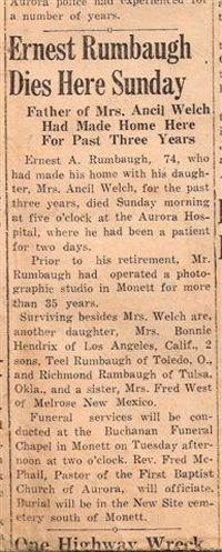 Ernest Alonzo Rumbaugh obit